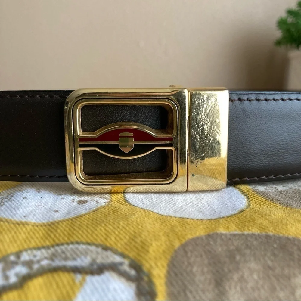 Vintage look black and dark brown reversible made in Italy men’s belt